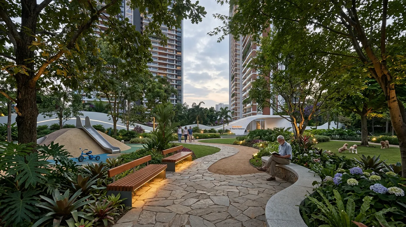 Shaded garden walks