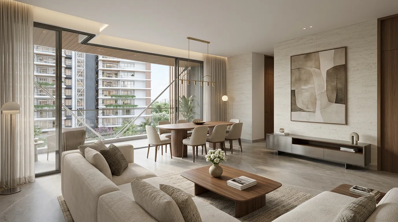 Living and dining at Aria